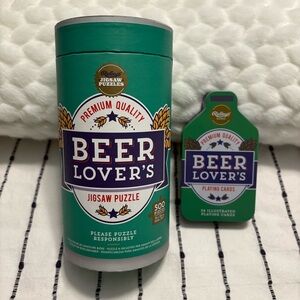 Beer Lover's Jigsaw Puzzle and Playing Cards Gift Set